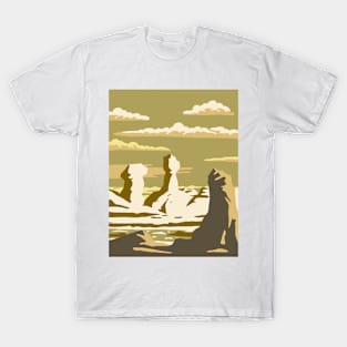 White Desert National Park in the Farafra depression Egypt WPA Art Deco Poster T-Shirt